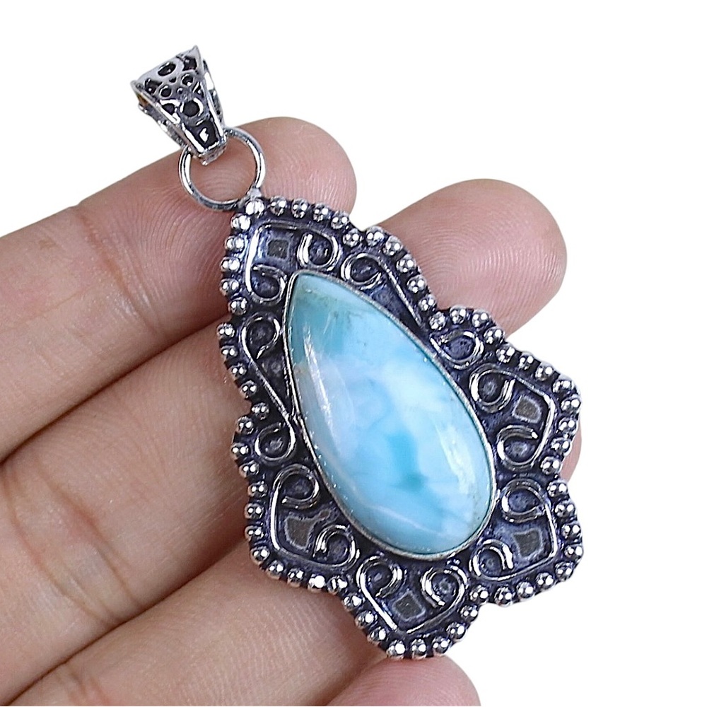 Genuine larimar pendant